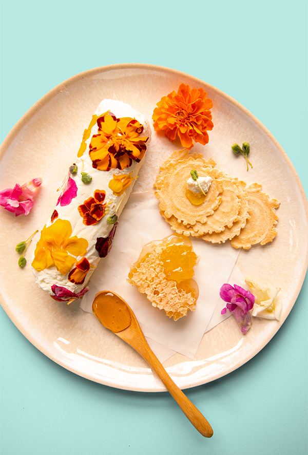 Flower Goat Cheese Log