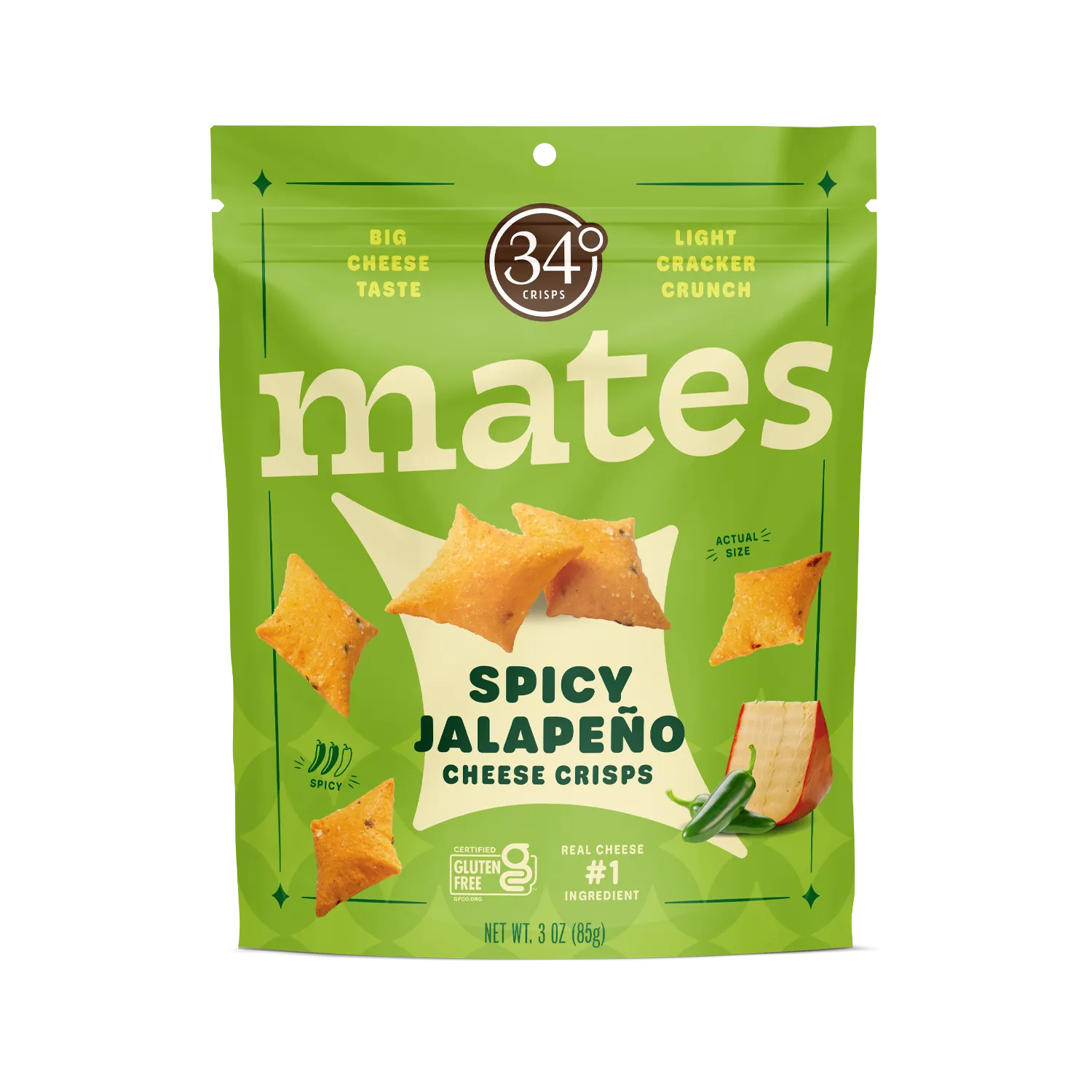 34 Degrees Spicy Jalapeño Mates front of pack