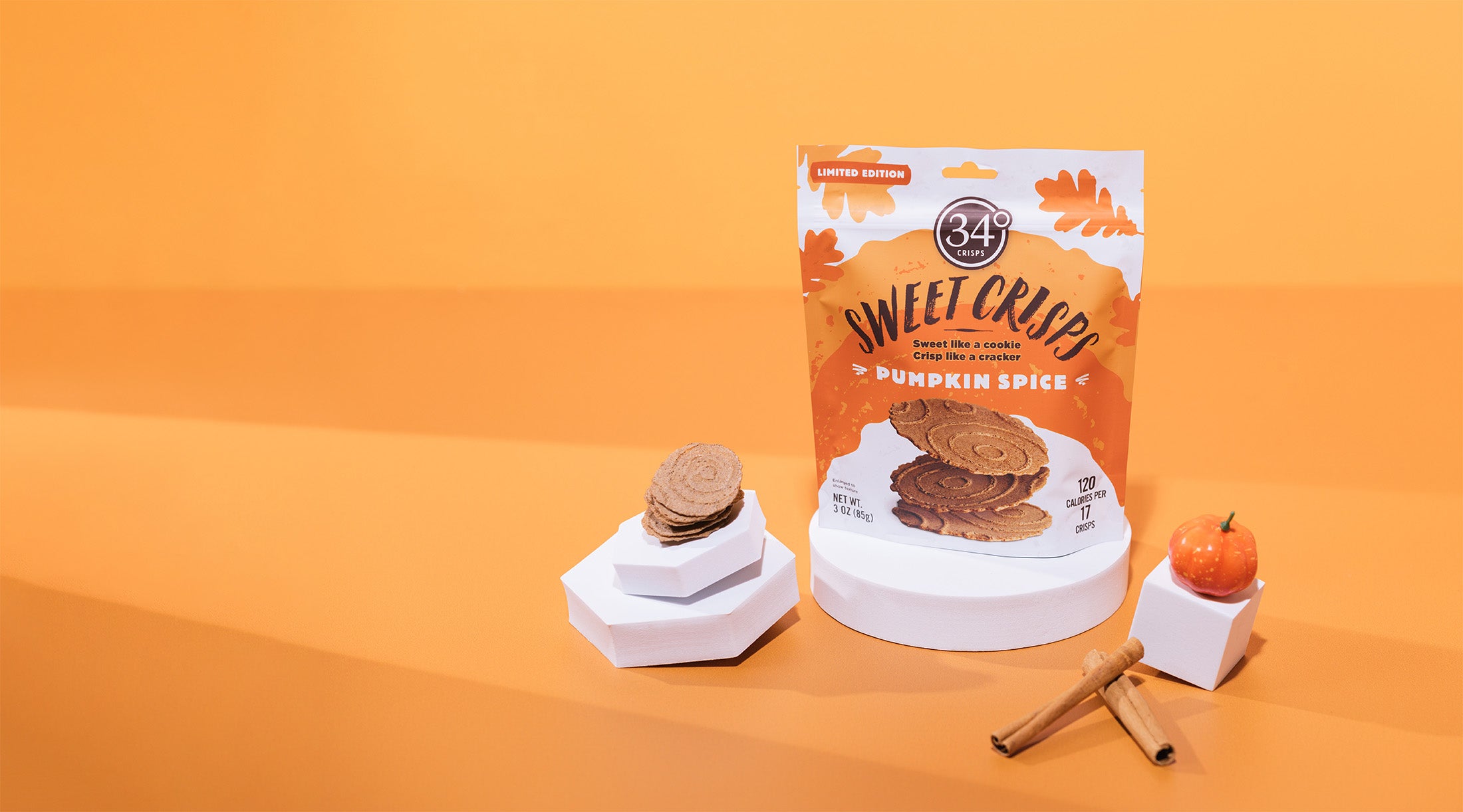 34 Degrees Pumpkin Spice Sweet Crisps Hero Image