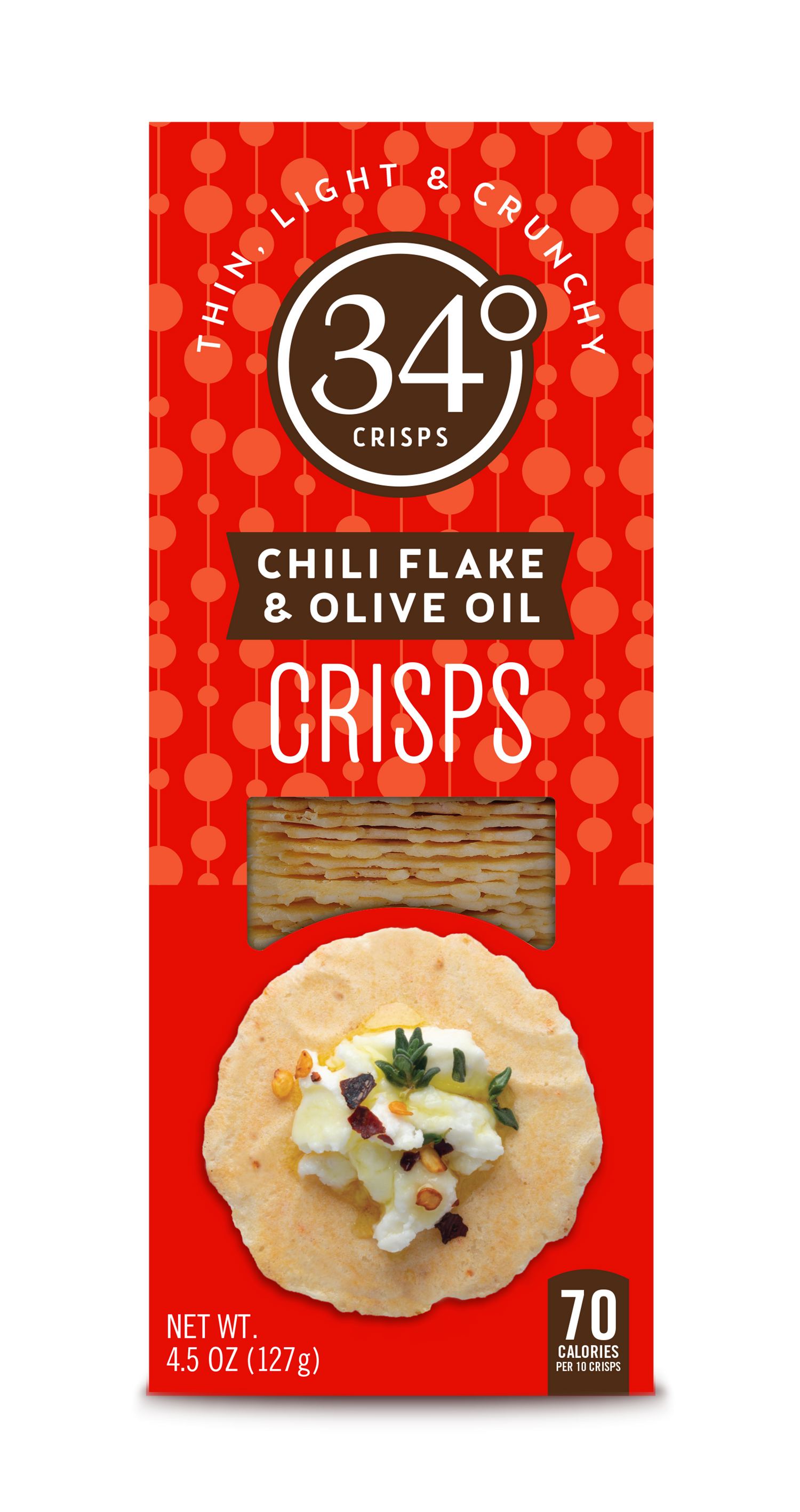 Chili Flake & Olive Oil Crisps 34 Degrees
