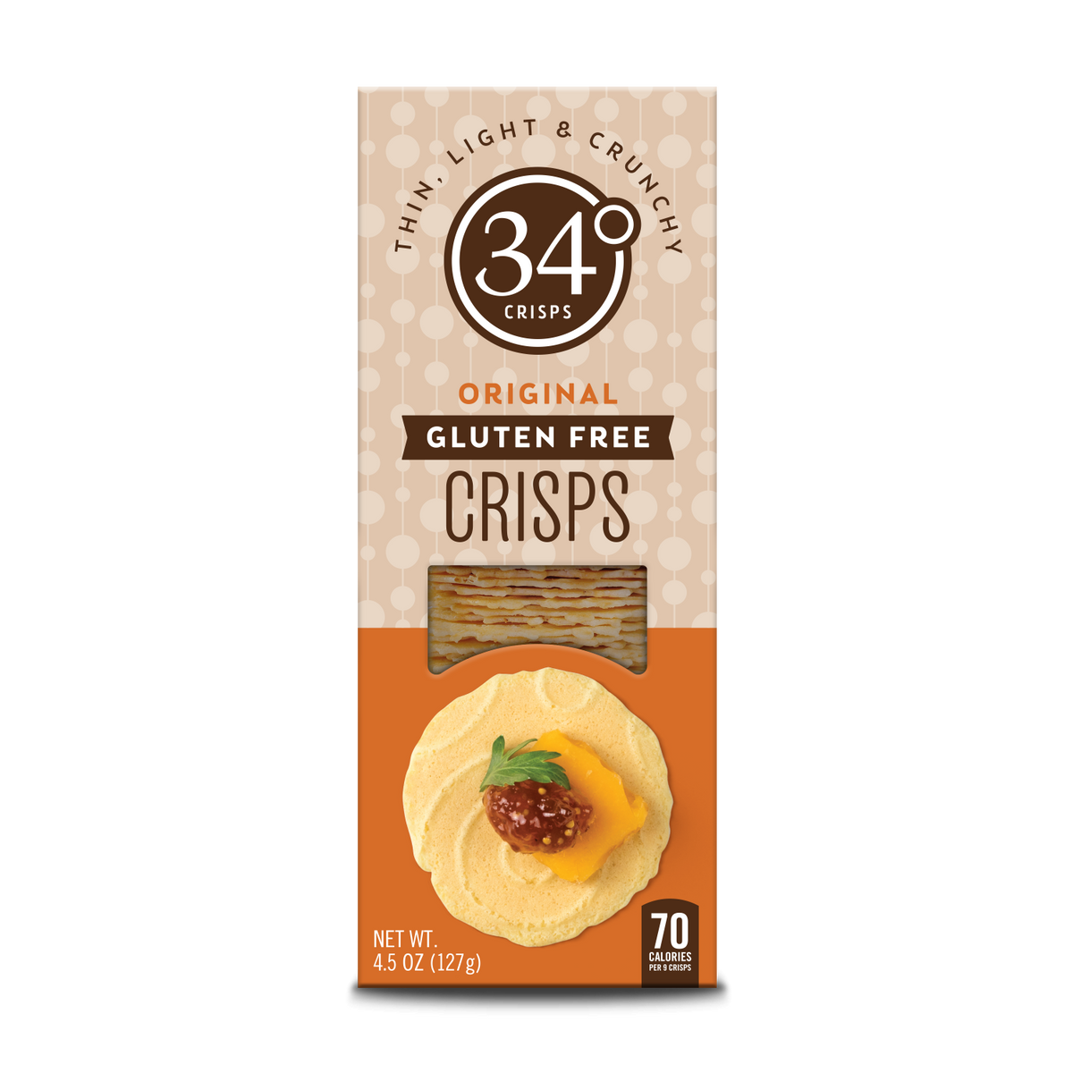 Original Gluten Free Crisps Crackers 34 Degrees